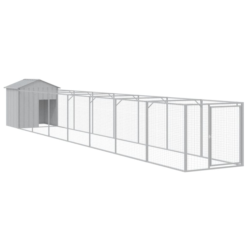 Andala Pets Dog House with Roof Light Grey 117x813x123 cm Galvanised Steel