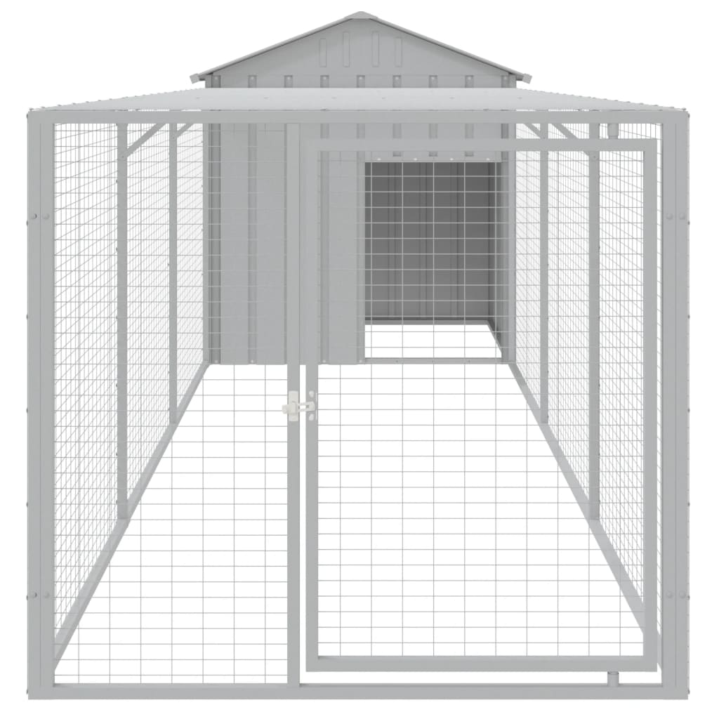 Chicken Coop With Run Light Grey 117X405X123cm