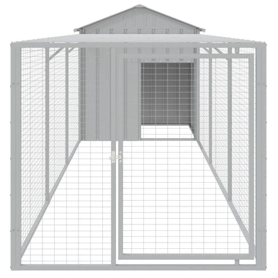 Chicken Coop With Run Light Grey 117X405X123cm