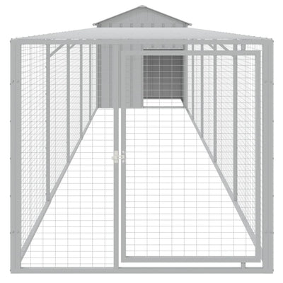 Chicken Coop With Run Light Grey 117X609X123cm