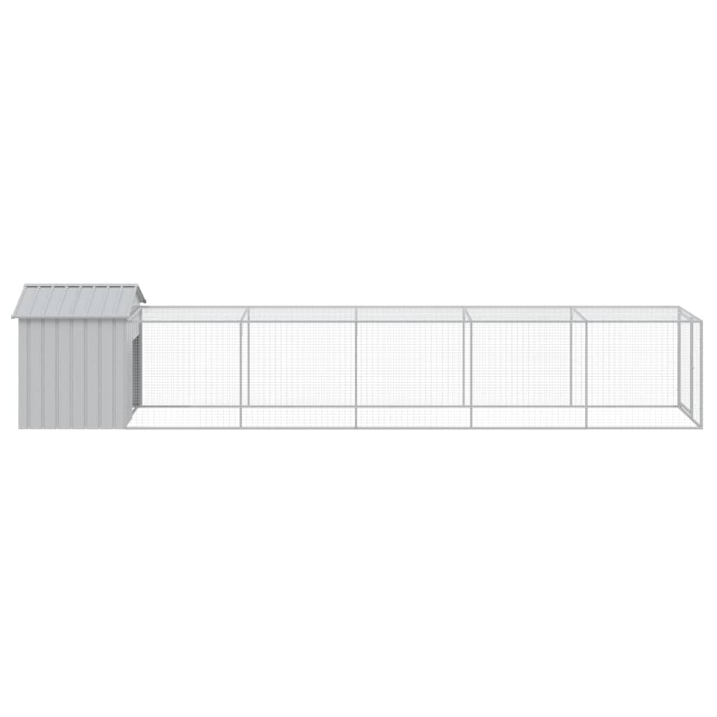 Chicken Coop With Run Light Grey 117X609X123cm