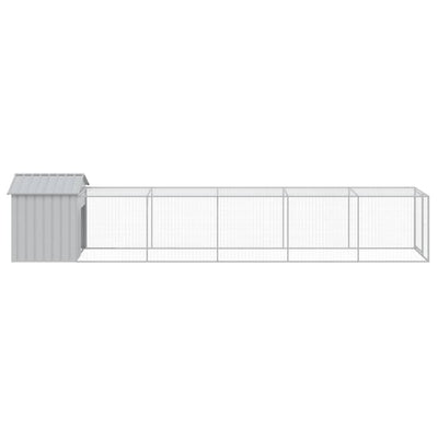 Chicken Coop With Run Light Grey 117X609X123cm