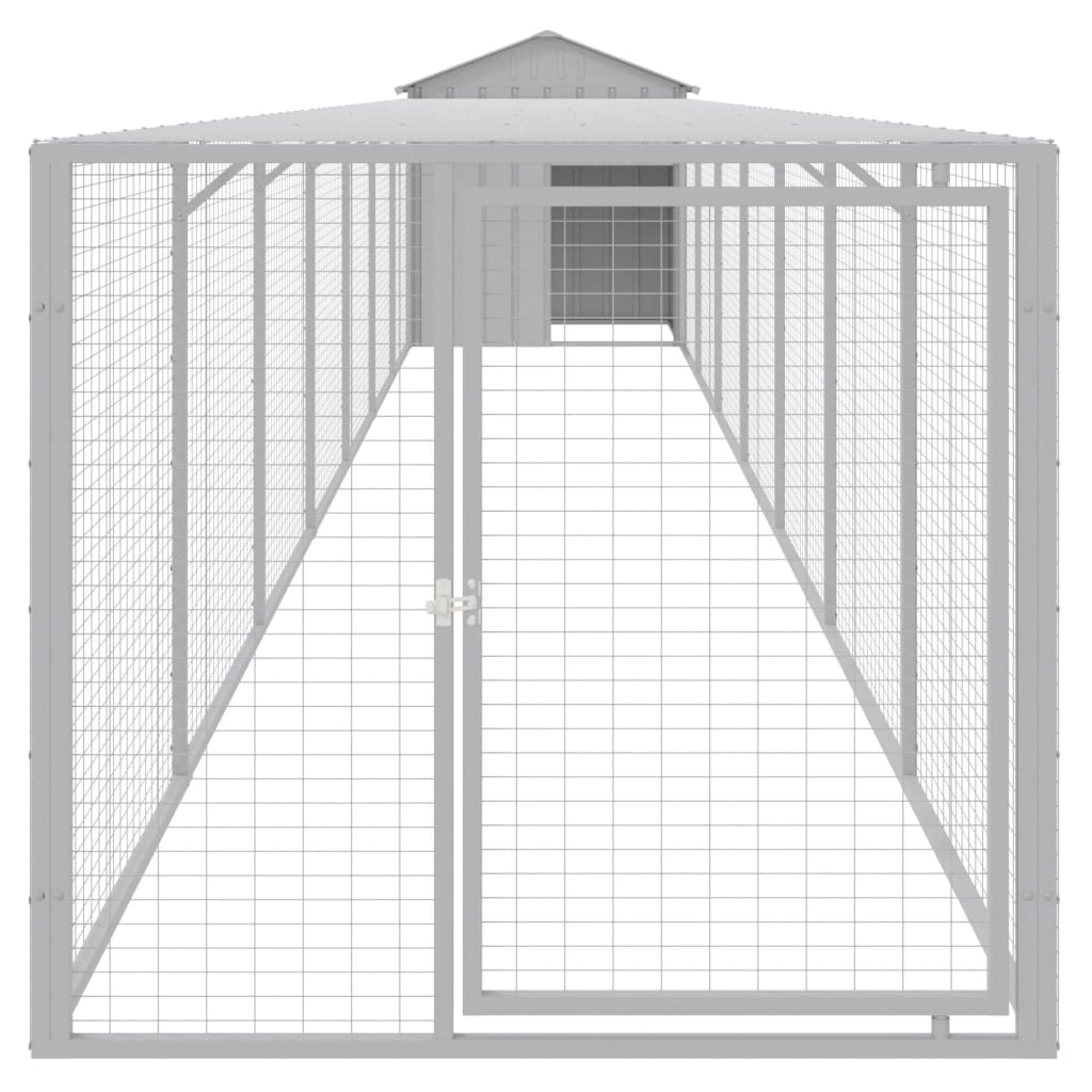 Chicken Coop With Run Light Grey 117X813X123cm
