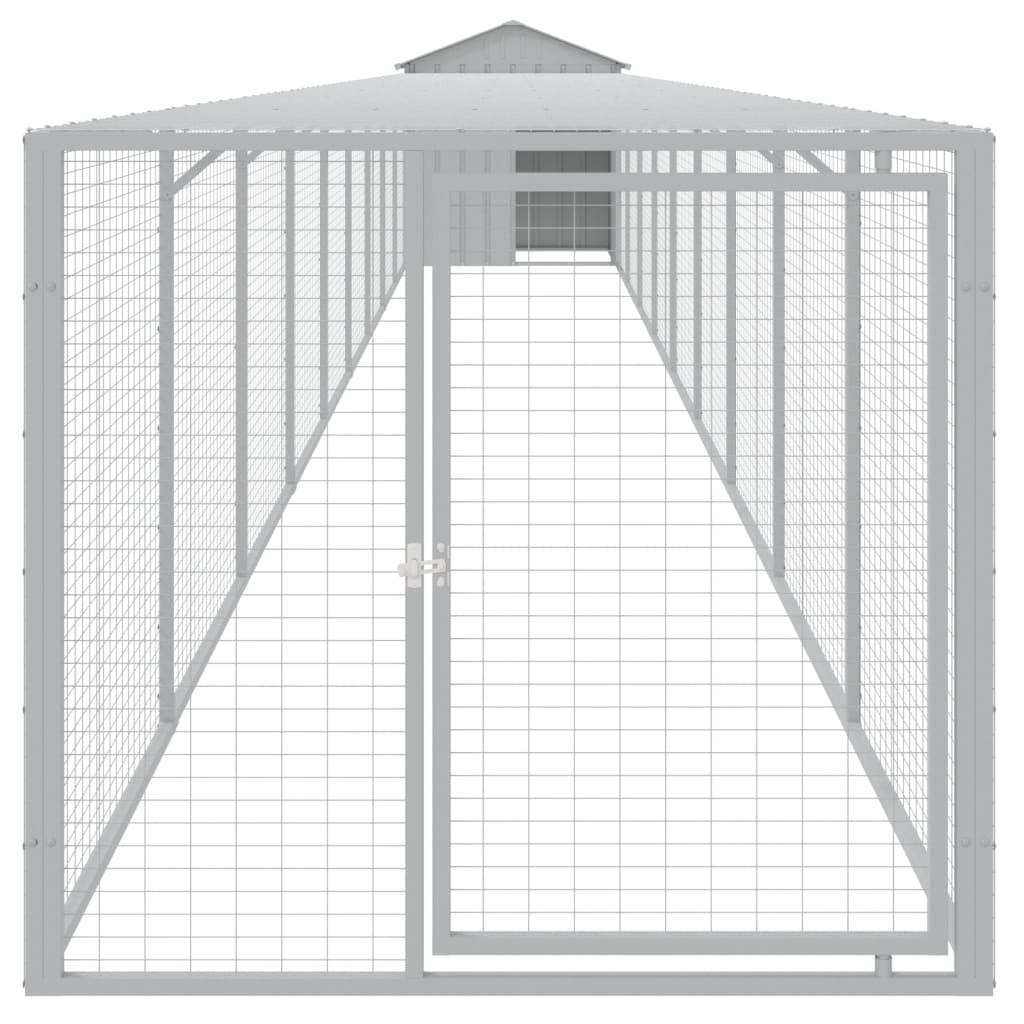 Chicken Coop With Run Light Grey 117X1017X123cm