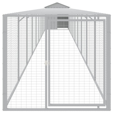 Chicken Coop With Run Light Grey 117X1017X123cm