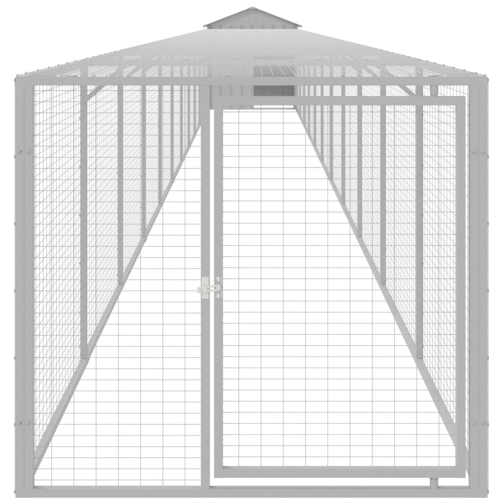 Chicken Coop With Run Light Grey 117X1221X123cm