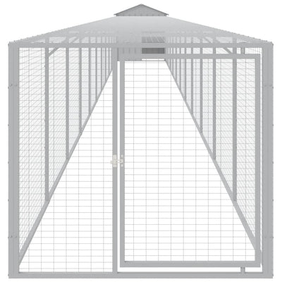 Chicken Coop With Run Light Grey 117X1221X123cm