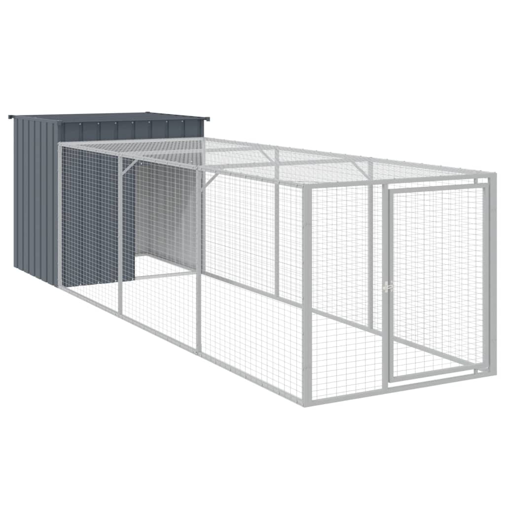 Andala Pets Chicken Cage with Run Anthracite 110x405x110 cm Galvanised Steel