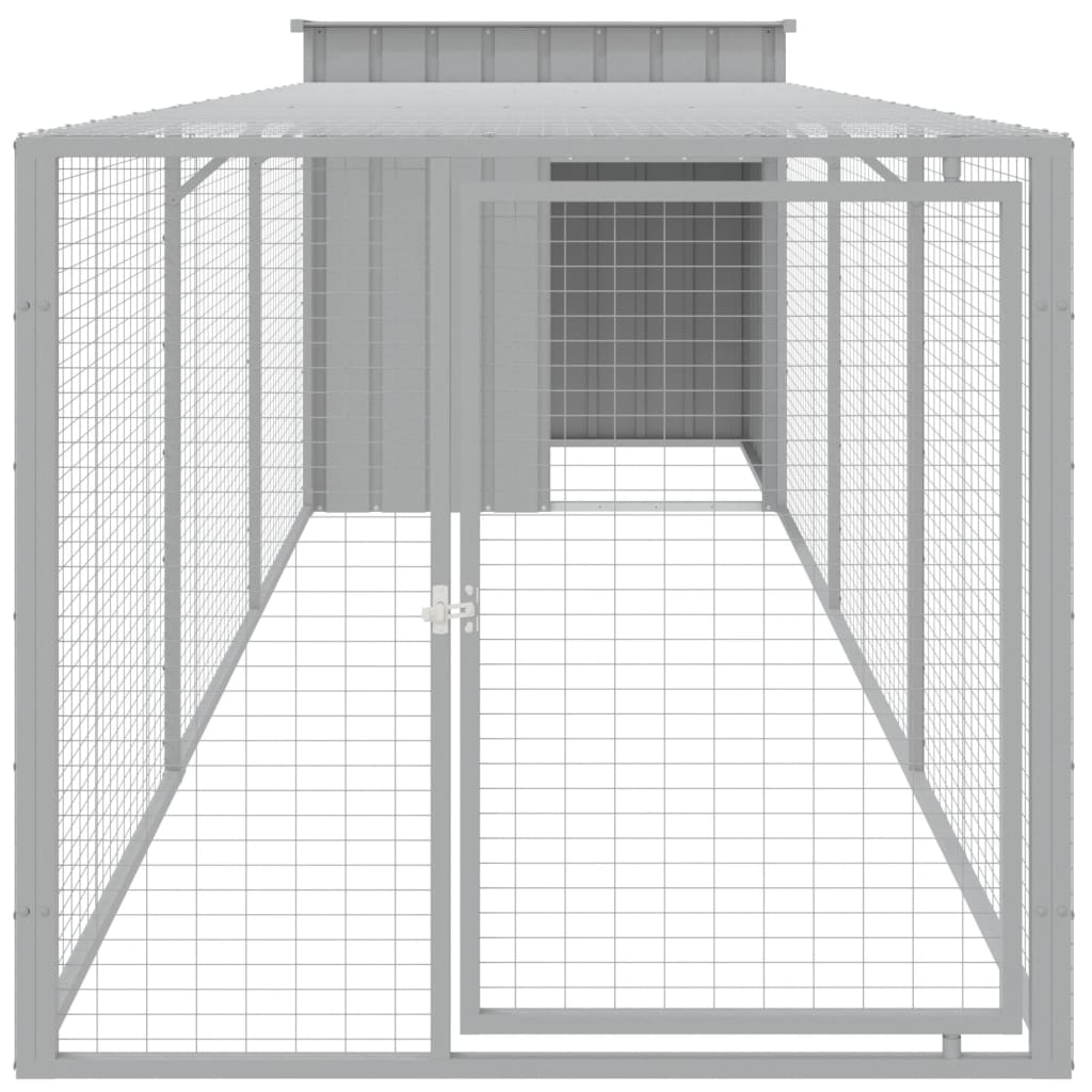 Chicken Coop With Run Dark Grey 110X405X110cm