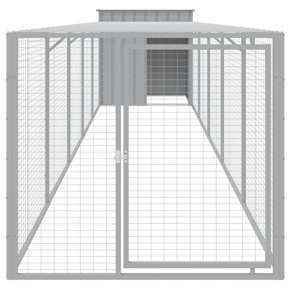 Chicken Coop With Run Light Grey 110X609X110cm