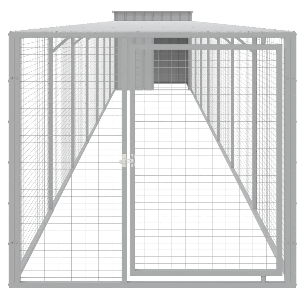 Chicken Coop With Run Light Grey 110X813X110cm