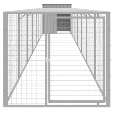 Chicken Coop With Run Light Grey 110X813X110cm
