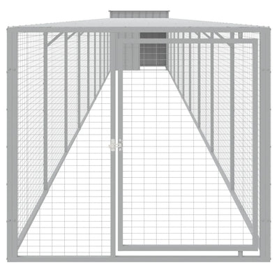 Chicken Coop With Run Light Grey 110X1017X110cm
