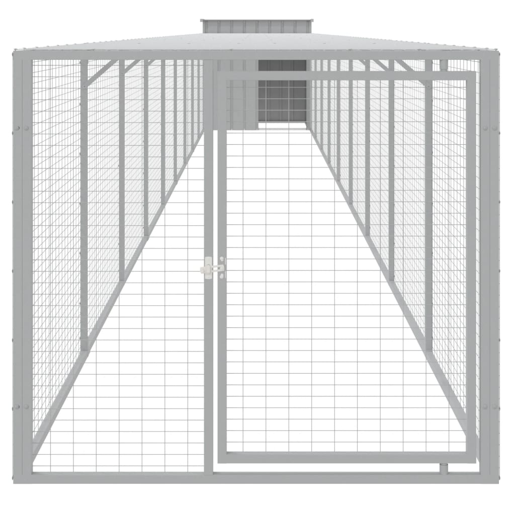 Chicken Coop With Run Dark Grey 110X1017X110cm