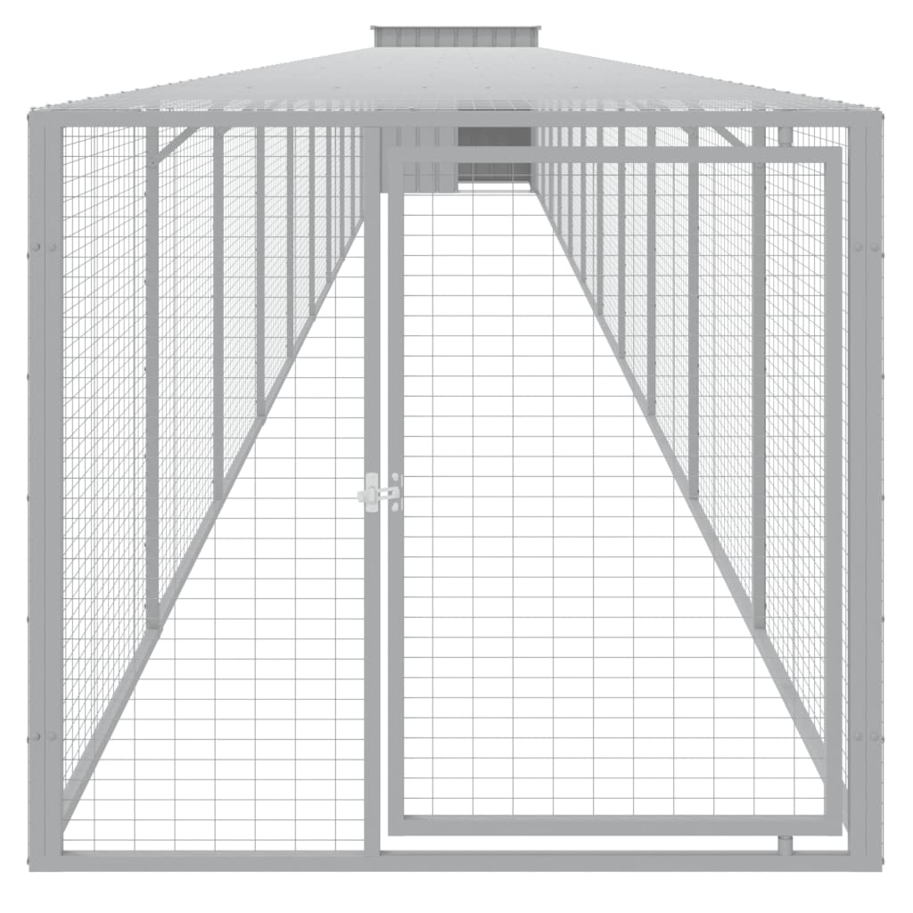 Chicken Coop With Run Dark Grey 110X1221X110cm