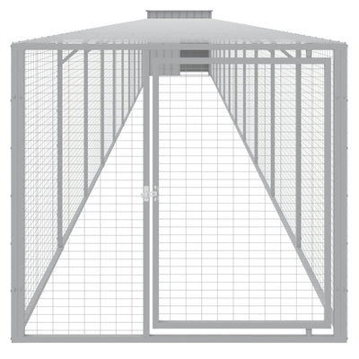 Chicken Coop With Run Dark Grey 110X1221X110cm