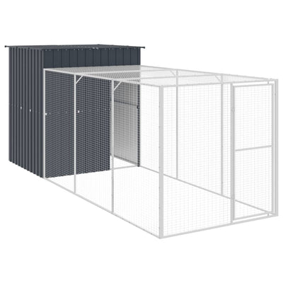 Andala Pets Chicken Cage with Run Anthracite 165x455x181 cm Galvanised Steel