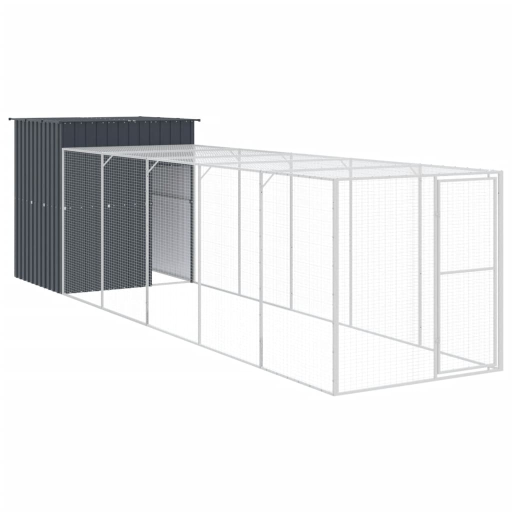 Andala Pets Chicken Cage with Run Anthracite 165x659x181 cm Galvanised Steel