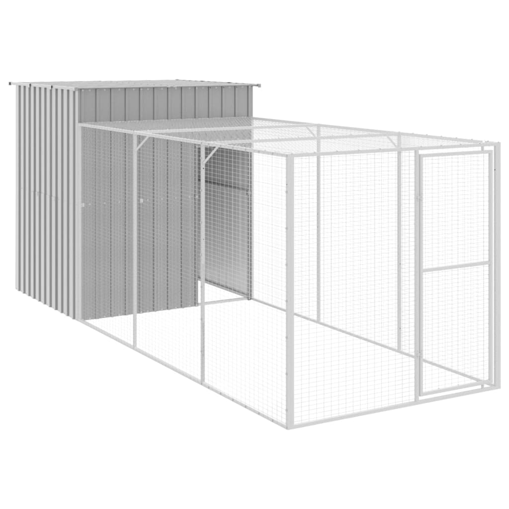 Andala Pets Chicken Cage with Run Light Grey 165x455x181 cm Galvanised Steel