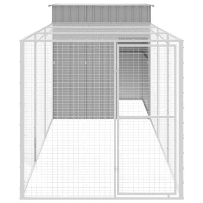 Chicken Coop With Run Dark Grey 165X455X181cm