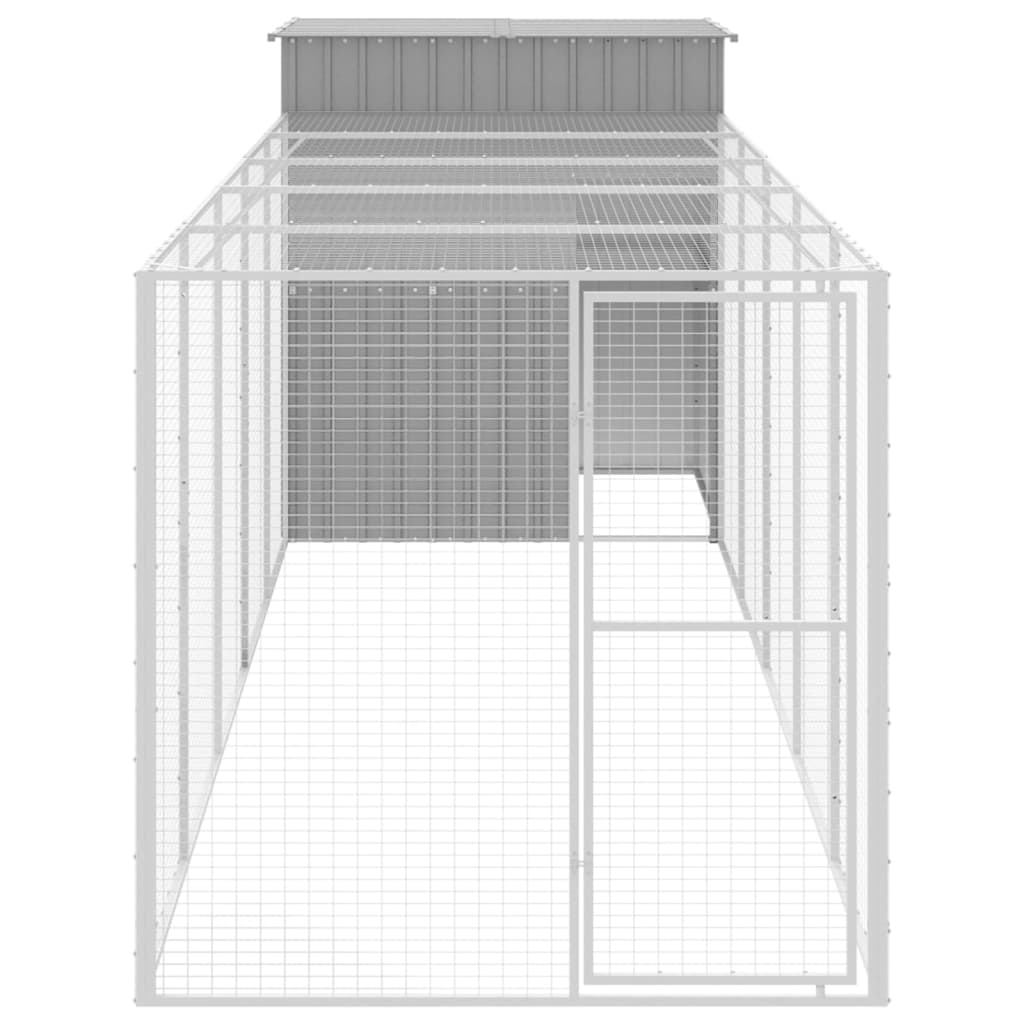 Chicken Coop With Run Dark Grey 165X659X181cm
