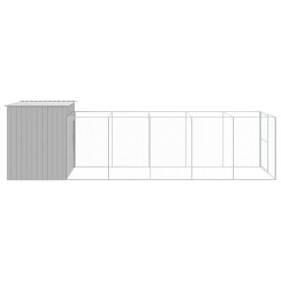 Dog House With Run Dark Grey 214X661X181cm