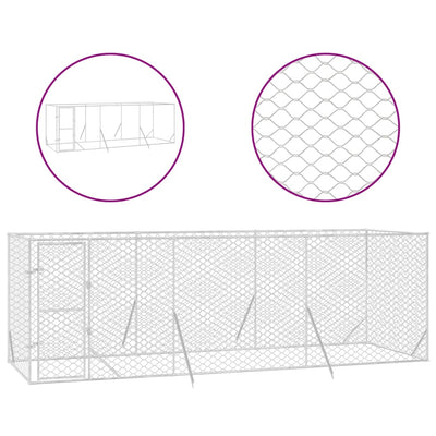 Andala Pets Outdoor Dog Kennel Silver 6x2x2 m Galvanised Steel