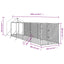 Outdoor Dog Kennel With Roof Silver 2X10X2.5 M