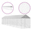 Outdoor Dog Kennel with Roof Silver 2x14x2.5 m