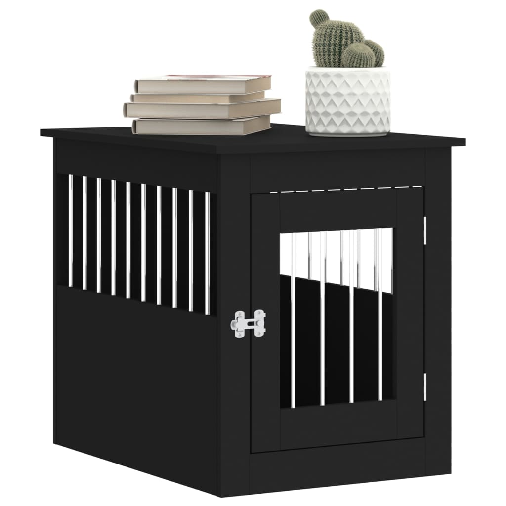Dog Crate Furniture Black 55X75X65cm