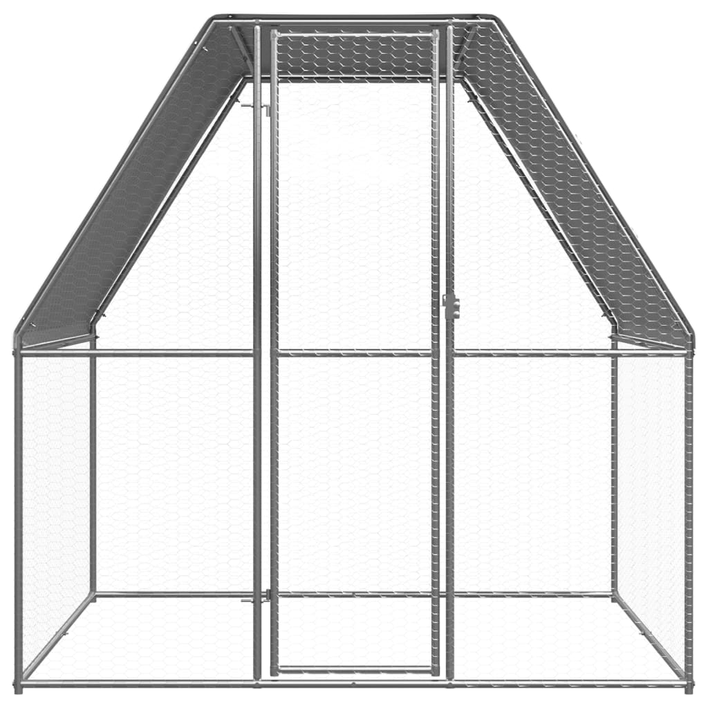 Andala Pets Chicken Cage Silver and Grey 2x2x2 m Galvanised Steel