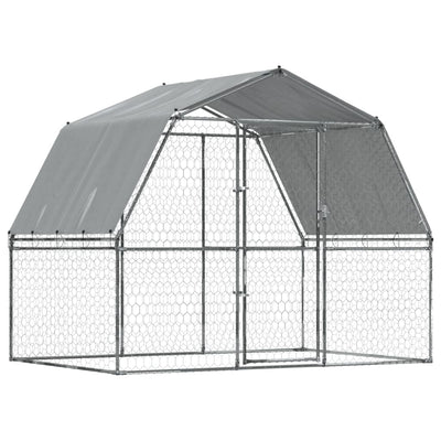 Andala Pets Dog Cages 2 pcs with Roof and Door Silver Galvanised Steel