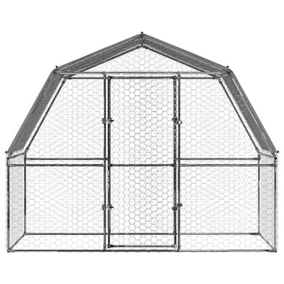 Chicken Coop With Roof And Door Silver