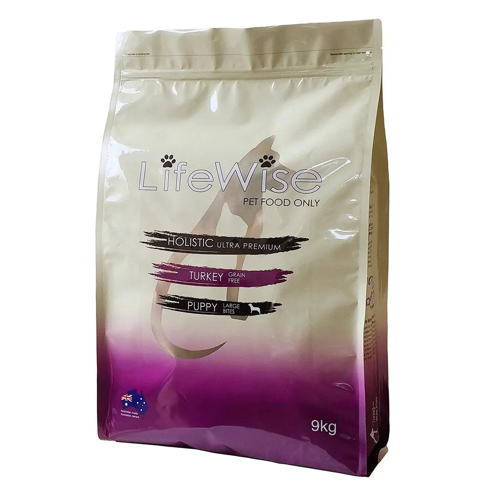 LifeWise Puppy Stage 3 Grain Free Turkey With Lamb Large Bites Dry Dog Food 9kg