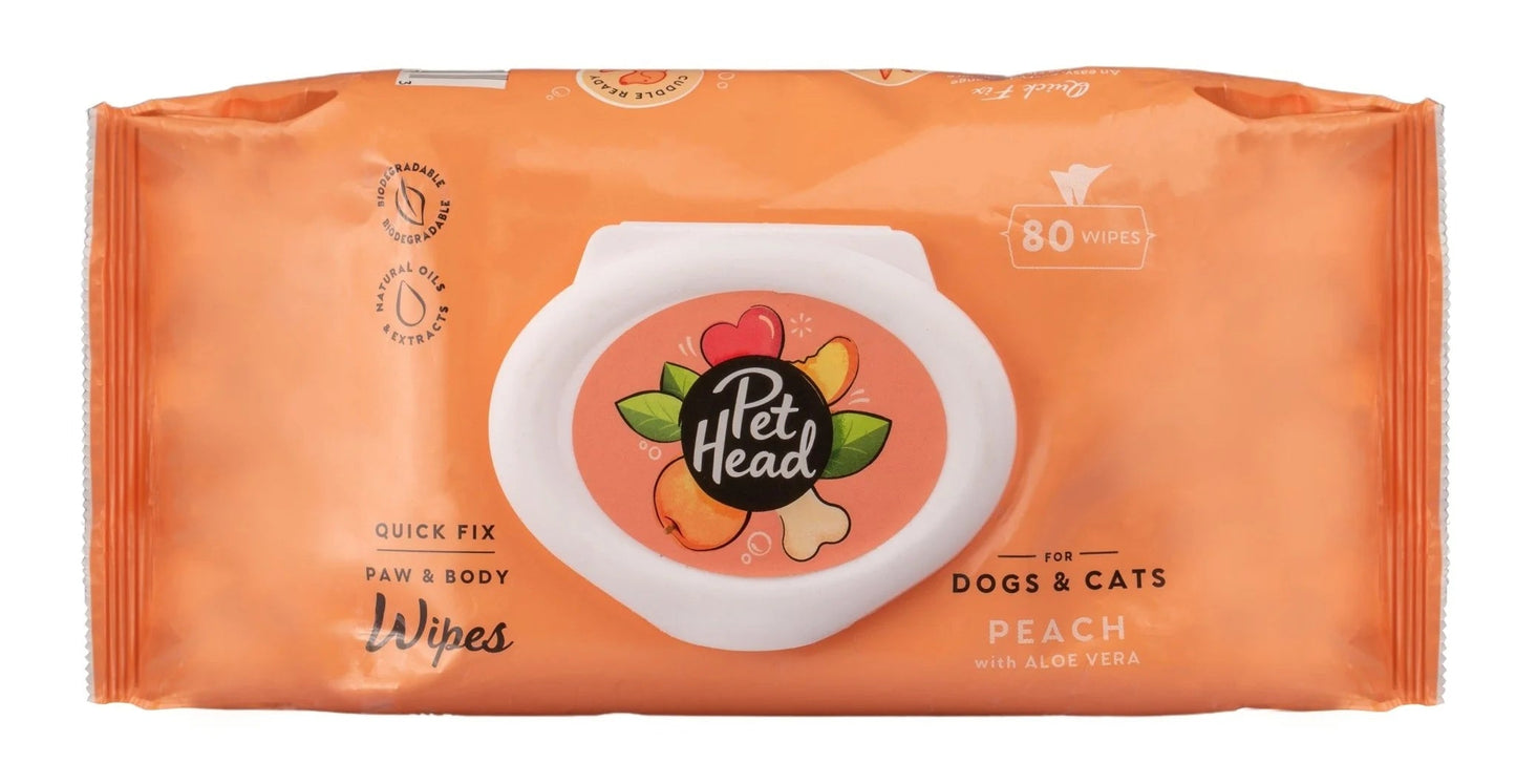 Pet Head Quick Fix Wipes 80Pk - Free Shipping