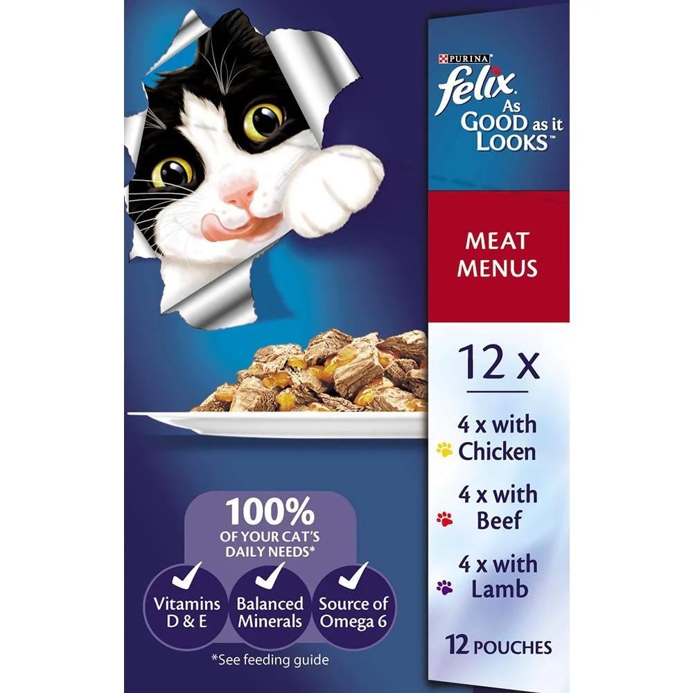 Felix As Good As It Looks Meat Menu Wet Cat Food 12X85g