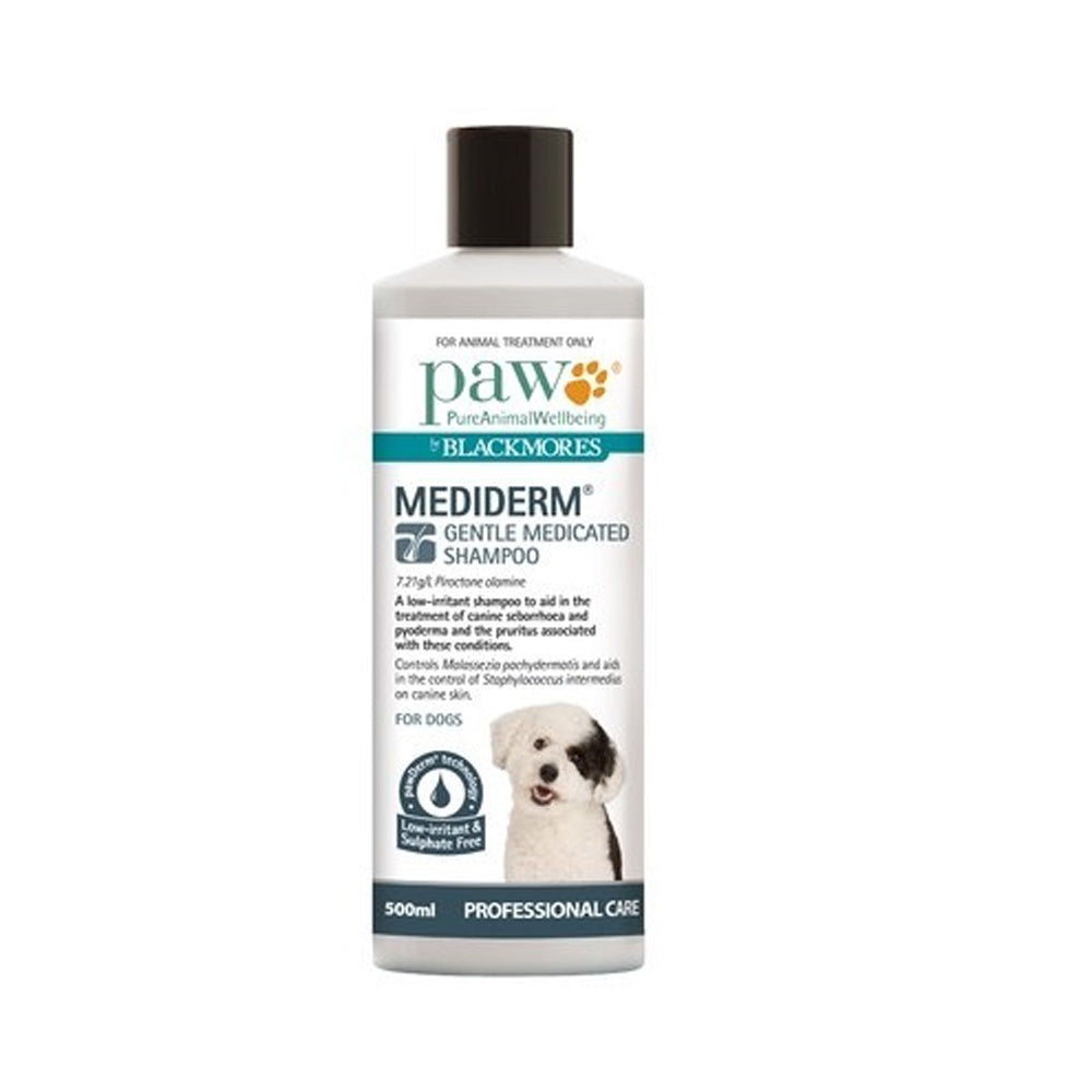 Paw By Blackmores Mediderm Gentle Medicated Shampoo For Dogs 500ml