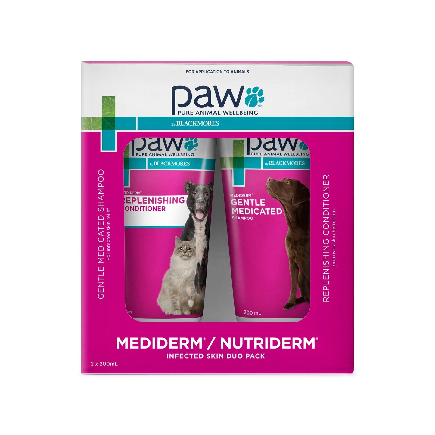 Paw Mediderm/Nutriderm Infected Skin Shampoo & Conditioner Duo Pack