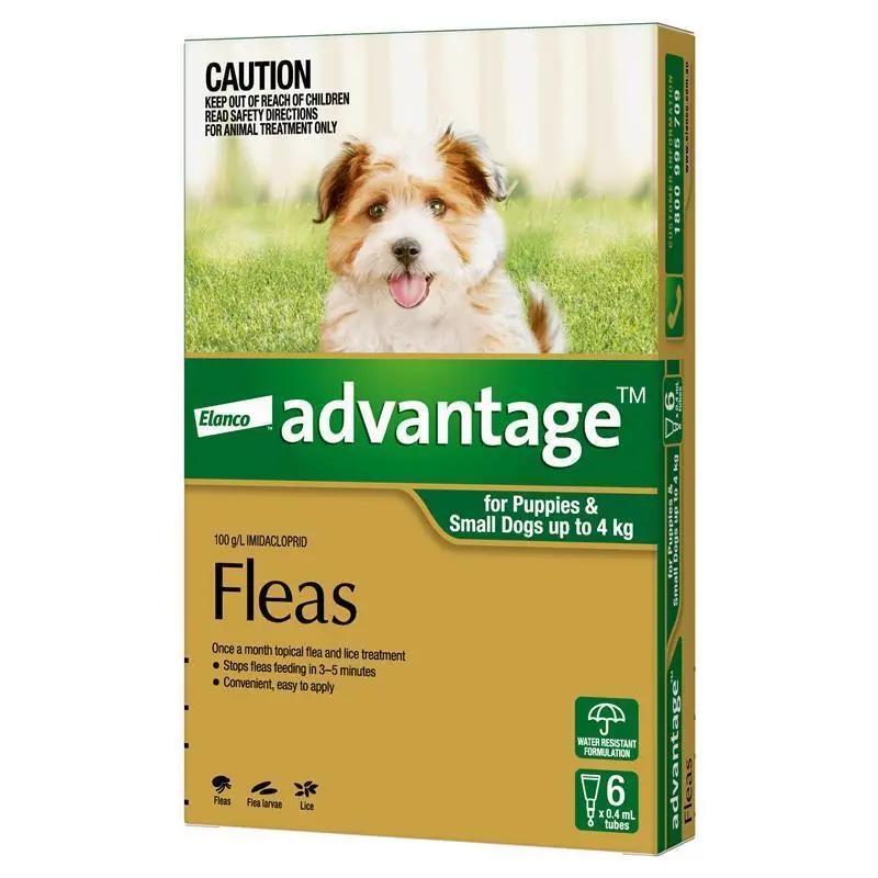 Advantage Flea Treatment For Dogs 0-4kg Green 6 Pack