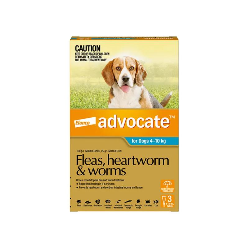 Advocate For Dogs 4 To 10kg (Medium Dogs) Aqua 3 Pack