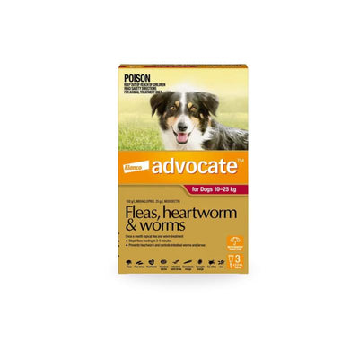 Advocate For Dogs 10 To 25kg (Large Dogs) Red 3 Pack