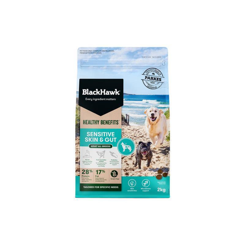 Black Hawk Healthy Benefits Sensitive Gut Dry Dog Food 2kg