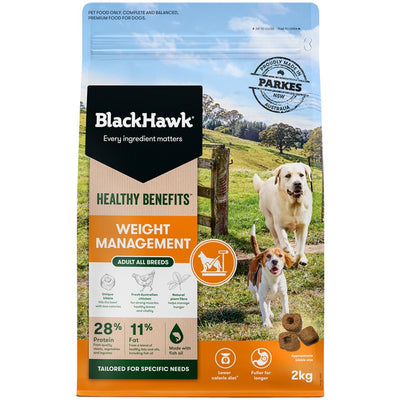 Black Hawk Healthy Benefits Weight Management Dry Dog Food 2kg