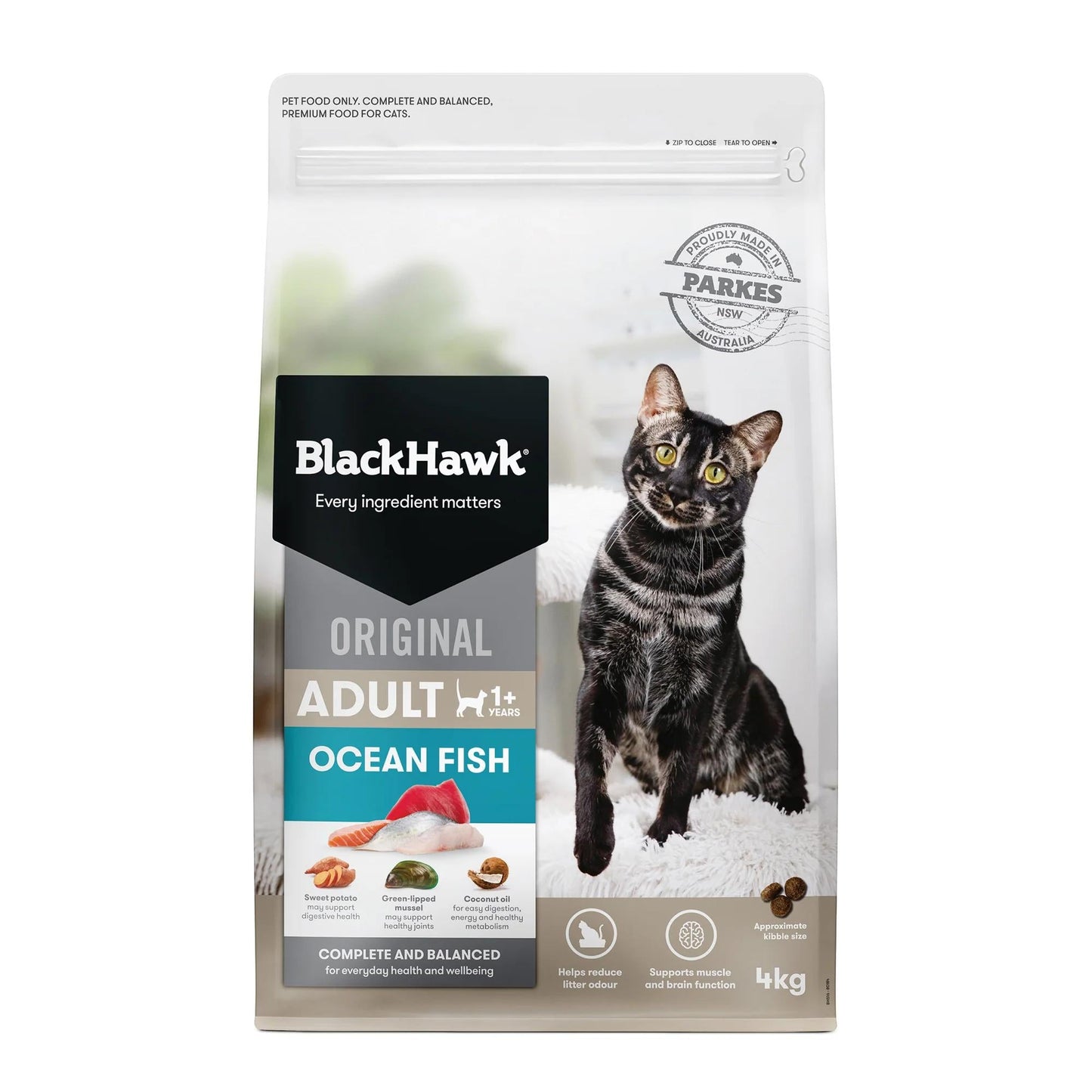 Black Hawk Original Ocean Fish Adult Dry Cat Food 4kg