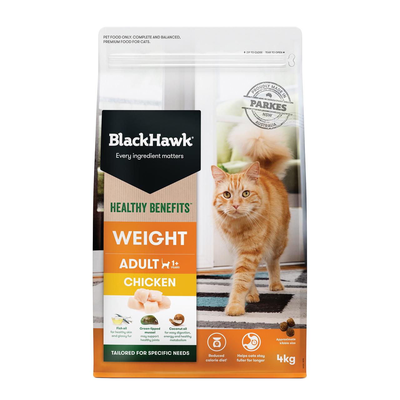 Black Hawk Healthy Benefits Weight Chicken Adult Dry Cat Food 2kg