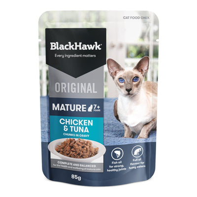 Black Hawk Original Mature 7+ Pouches Chicken And Tuna 85g X 12 Packs