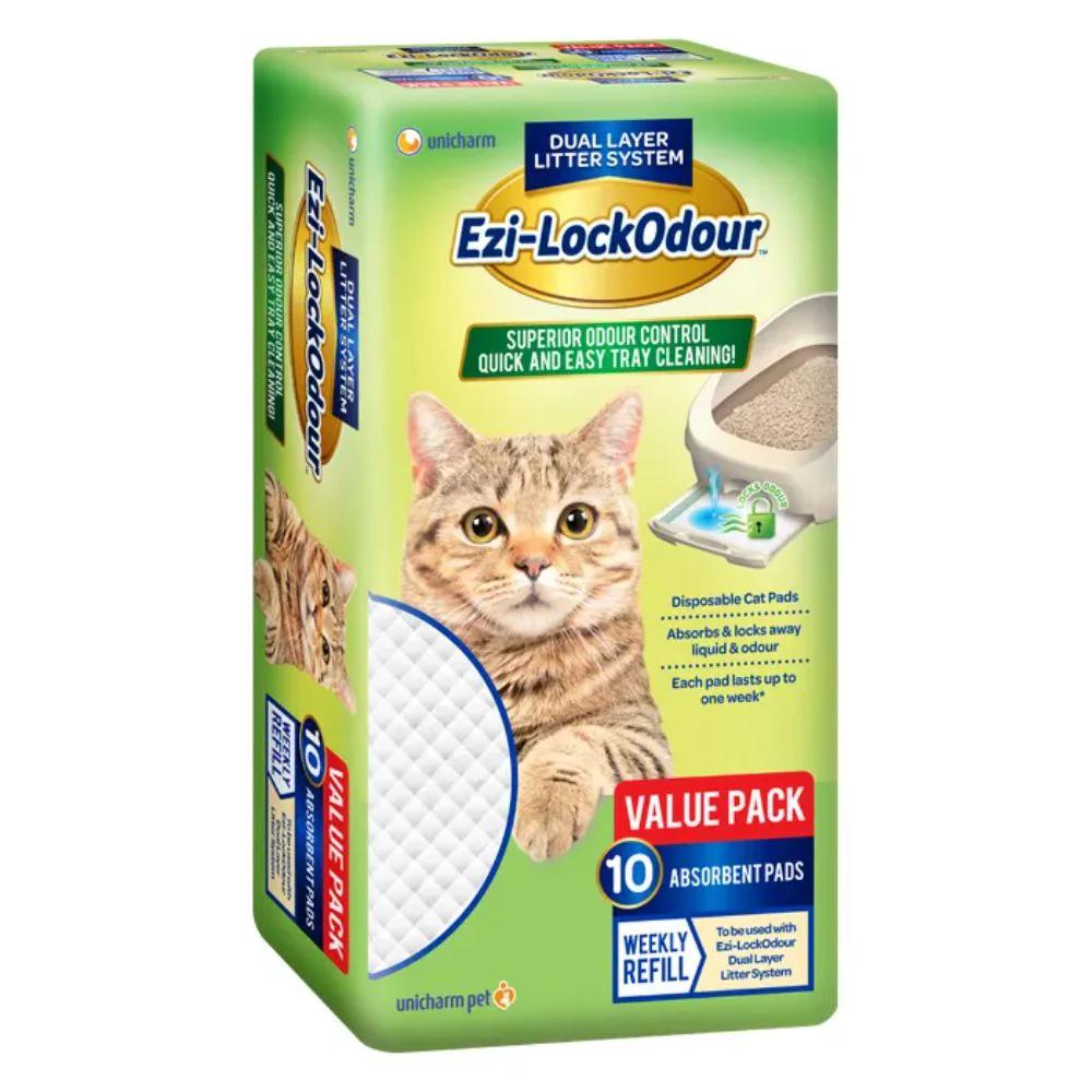 Ezi-Lockodour Dual Layer Cat Litter System Absorbent Cat Pads 10pk