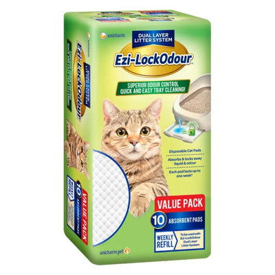 Ezi-Lockodour Dual Layer Cat Litter System Absorbent Cat Pads 10pk