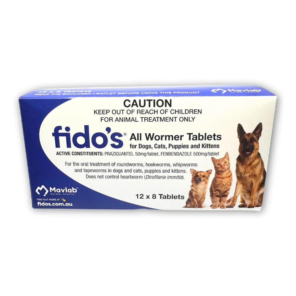 Fidos Allwormer Tablets 96 Pack - Free Shipping