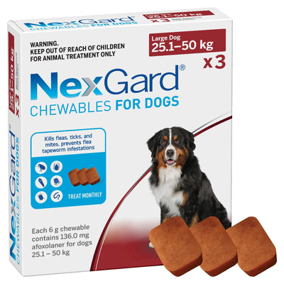 Nexgard Flea & Tick Treatment 25.1-50kg Dog - 3pk